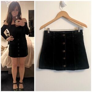 NWT FOREVER 21 Corduroy Mini Skirt Forest Green Buttons MEDIUM